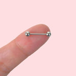 18 mm Nipple Piercing Nipple Barbells Nipple Bar Body Piercing Bridge Barbells Body Jewelry Silver
