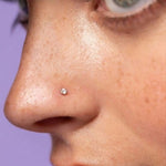 316 L Steel 3 mm Solitaire Non Falling Nose Piercing, Nose Stud, Tiny Nose Studs, Nose Pin, Nose Pins, Gift for Her