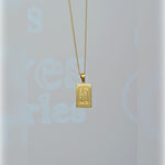 Allah Necklace Rectangular Square Allah Pendant Necklace Gold Allah Necklace Gold Necklace Islamic Jewelry