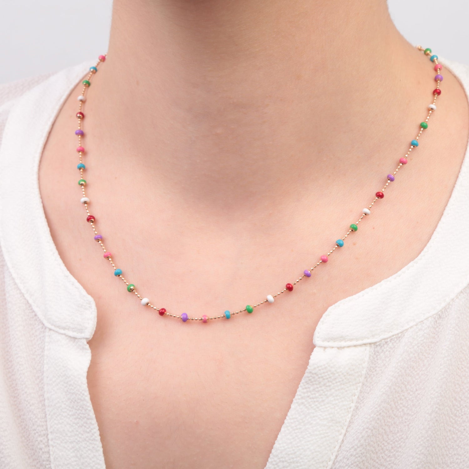 Beaded Necklace Women Necklace Colourful Necklace, Beads, Summer Necklace