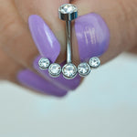 Birthstone Belly Piercing Belly Button Ring, Navel Piercing, Belly Button Piercing, Belly Bar, Curved Barbell Gold Silver