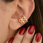 Chain Model Multiple Ear Cuff Cartilage Earrings Gold Silver