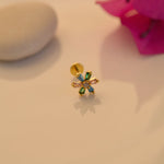 Flower Piercing Tragus Piercing Stud Earring Ear Stud Mini Colorful Helix Cartilage Flower Studs Gift For Her Gold Silver