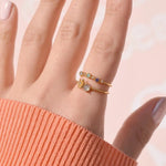 Flower Ring Adjustable Vintage Ring Knuckle Joint Gold Cute Ring Women Ring Gemstone Ring