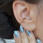 Compression Cartilage Earring Thin Flat Ear Cuff Gold Silver