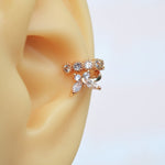 Butterfly Ear Cuff Compression Cartilage Earrings Earcuff with Stones Gold and Silver