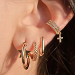 Cross Ear Cuff Dangle Earring Drop Earring Cross Model Compression Cartilage Earrings Dangle Cross Stone Dangle Earrings