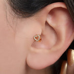 Heart Mini Earring Minimalist Earrings, Tragus Piercing Gold and Silver Colour Gift For Her Gold Silver