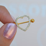 Heart Model Nipple Piercing Nipple Barbells Nipple Bar Body Piercing Bridge Barbells Body Jewelry Gold and Silver