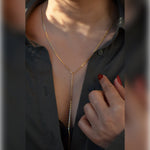 Shiny Lariat Necklace, Y Necklace,Long Necklace, Summer Necklace, Chain Necklace, Decollete Necklace, Long Layering Necklace, Gold Silver