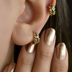 Leaf Earrings, Spring Earrings, Leaf Piercing Helix Piercing, Cartilage Nature, Gift For Her, Silver