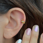 Leaf Piercing Leaf Hoop Ring Tragus Piercing Helix Cartilage Piercing Earring Gift For Her Gold Silver