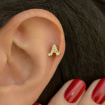Letter Earrings Stud Letter Earrings Piercing for Helix, Tragus, Lobe, and Cartilage Gold Silver Gift For Her