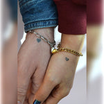 Matching Heart Magnetic Couple Bracelets, Couple Bracelet, Best Friend, Partner Bracelet, Couple Jewelry, Chain Bracelet Gold Silver