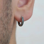 Antique Model Mens Earrings Steel Hoop Mens Earring Male Huggie Antique Thumb Vintage