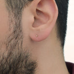 Dot Mens Earring Mens Earrings Male Huggie Antique Thumb Vintage Steel 3 Sizes