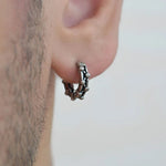 Antique Hoop Earrings Mens Earring Mens Earrings Male Huggie Thumb Vintage Silver Black