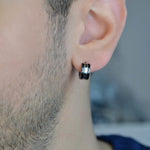 Steel Hoop Mens Earring Mens Earrings Male Huggie Antique Thumb Vintage