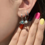 Evil Eye Triple Dangle Earrings Drop Earrings Earring Set 3 Of Set Triple Set Silver Coloured