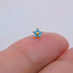 925 Sterling Silver, Turquoise, Lotus Flower Nose Piercing, Nose Stud, Tiny Nose Studs, Nose Pin, Nose Pins, Gift for Her