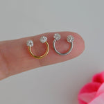 Horseshoe Earring Piercing for Smiley Ring Barbell Nose Ring Lip Eyebrow Nose Bar , Helix, Tragus, Cartilage Gold and Silver