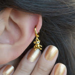 Teddy Bear Dangling Ring Dangle Bear Piercing for Helix and Cartilage Gold Colour