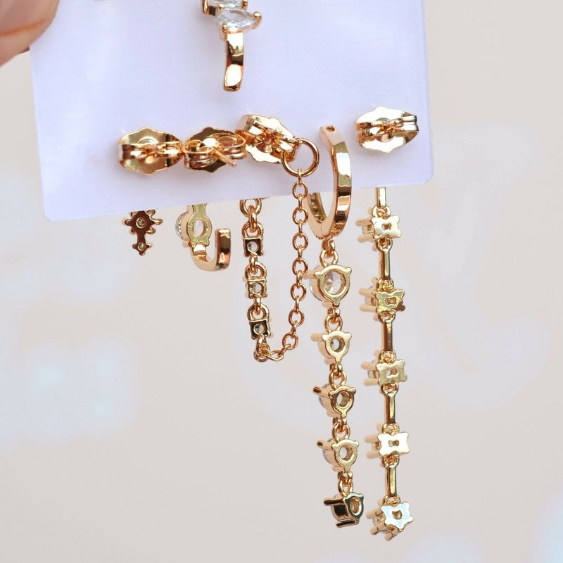 Waterway Light Flood Earring Set Drop Earrings Huggie Earring Set Hoop Earrings Dangle Earring Set Set Of 6 Gold Silver