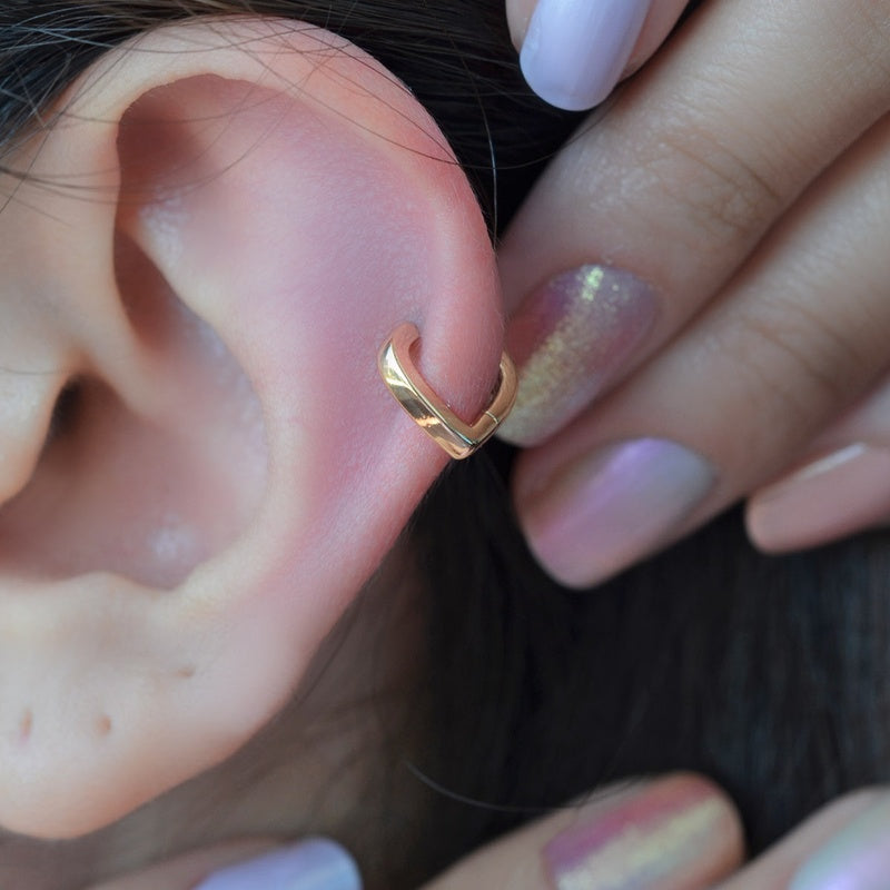 Heart Model Earring, Minimalist Earrings Ring Piercing Tragus Helix Cartilage Earring Gold and Silver  Colour