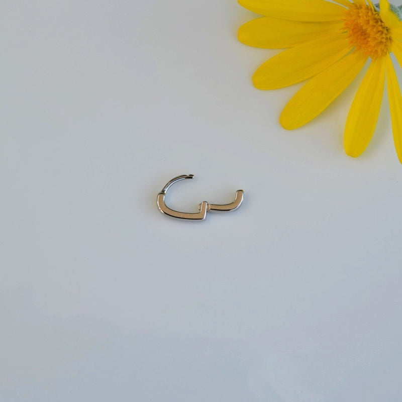 Heart Model Earring, Minimalist Earrings Ring Piercing Tragus Helix Cartilage Earring Gold and Silver  Colour