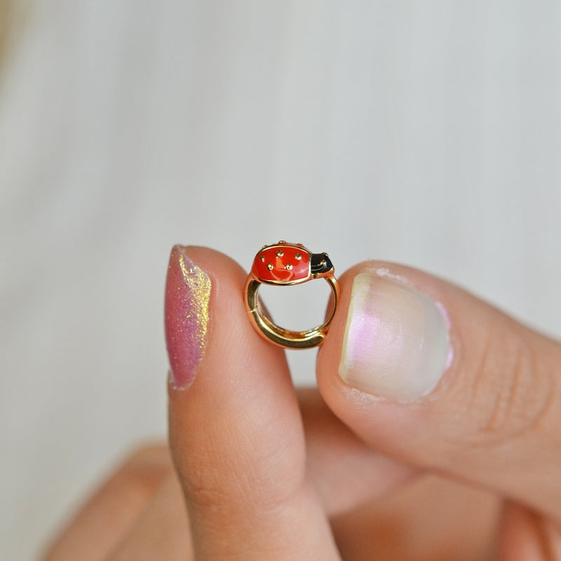 Ladybug Earrings Ring Piercing Minimalist Earring Cute Earrings for Helix, Tragus,  Cartilage Gold  Gift For Her
