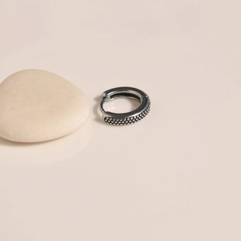 Antique Model Mens Earrings Steel Hoop Mens Earring Male  Huggie Antique Thumb Vintage