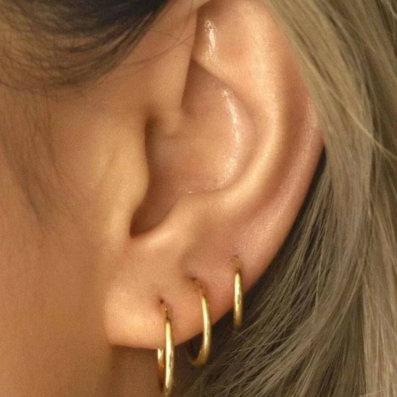 6 Pieces Hoop Earring Set, Earring Sets, Set Of 6, Hinged Hoop Earrings, Huggie Hoops, Gold Earrings, Silver Earrings