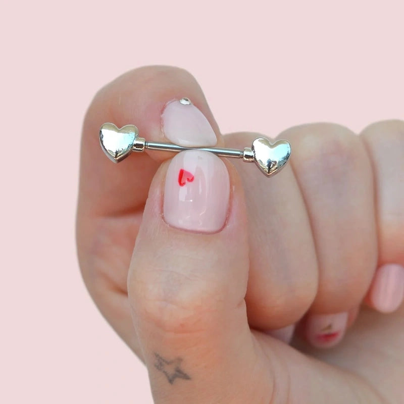 Heart  Nipple Piercing Nipple Barbells Nipple Bar Body Piercing Bridge Barbells Body Jewelry