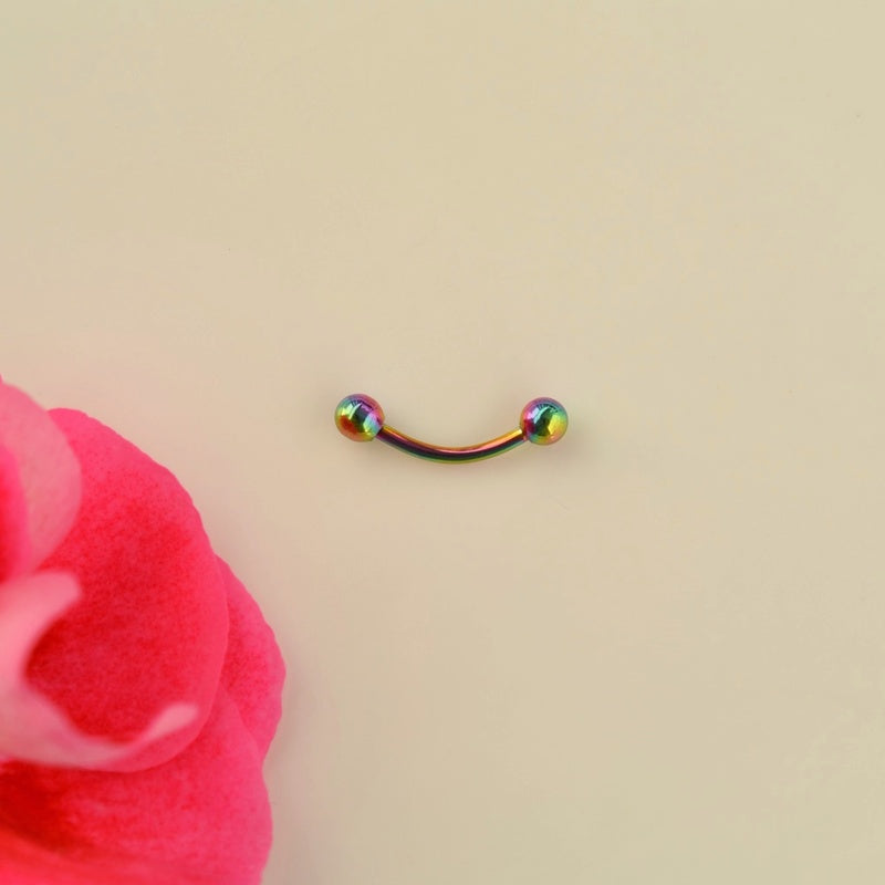 Eyebrow Bar Piercing Curved Barbell Vertical Labret Piercing Rook Daith Cartilage Helix Tragus 6mm 8mm 10mm 12mm